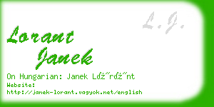 lorant janek business card
